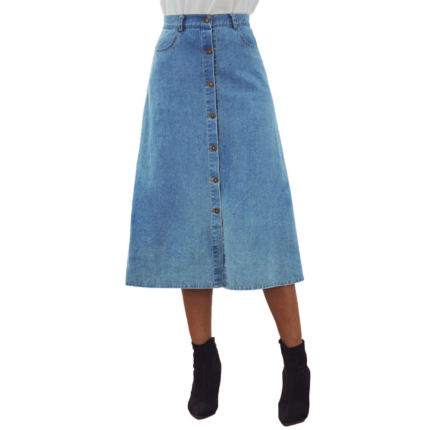 High waist denim skirt